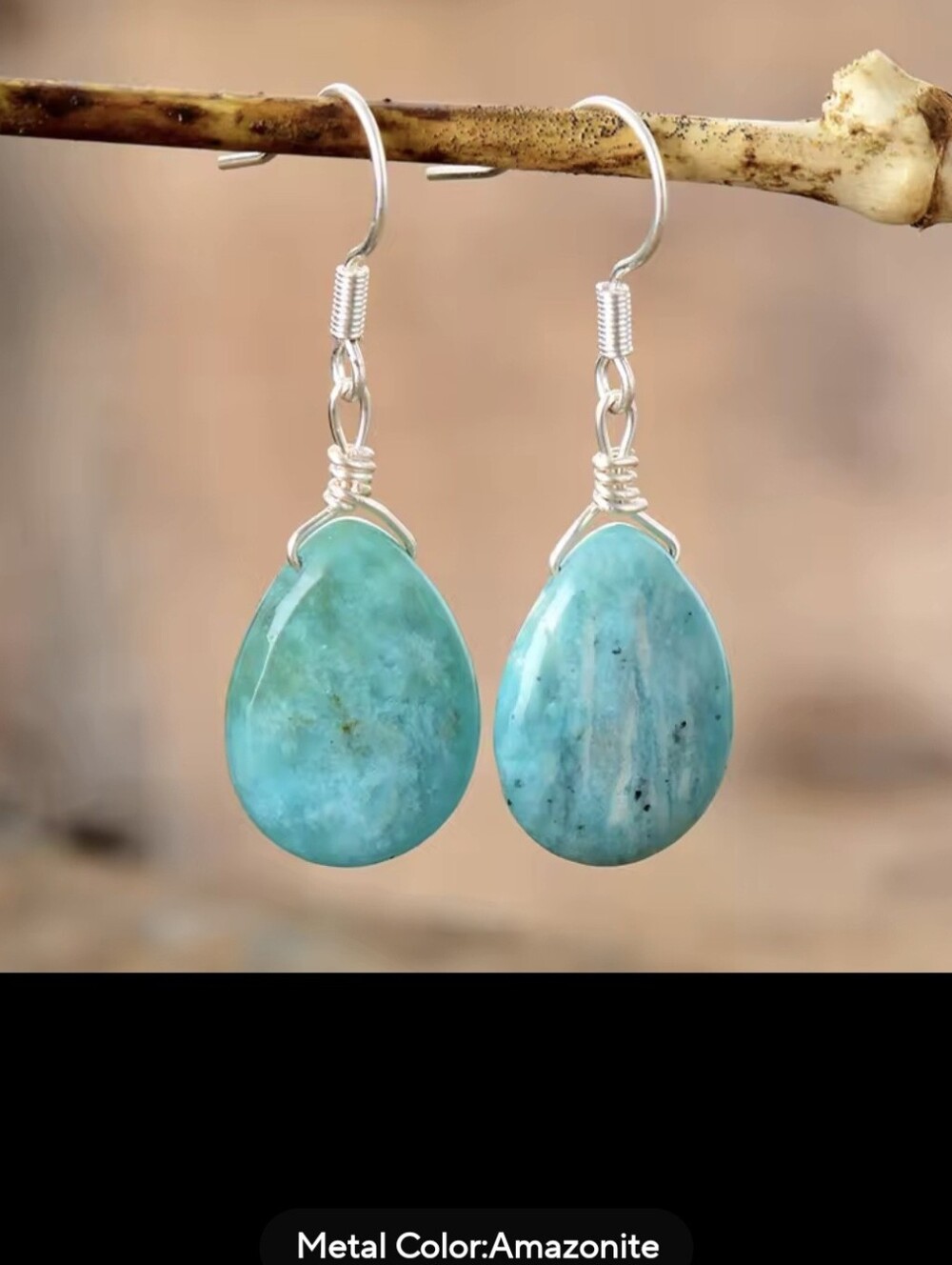 🩵🩵NEW🩵🩵 BEAUTIFUL!! Faceted AMZONITE Teardrop Dangle Earrings
